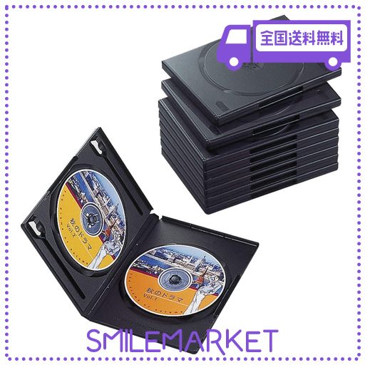 エレコム トールケース DVD BD 対応 標準サイズ 2枚収納 10個セット ブラック CCD-DVD06BK