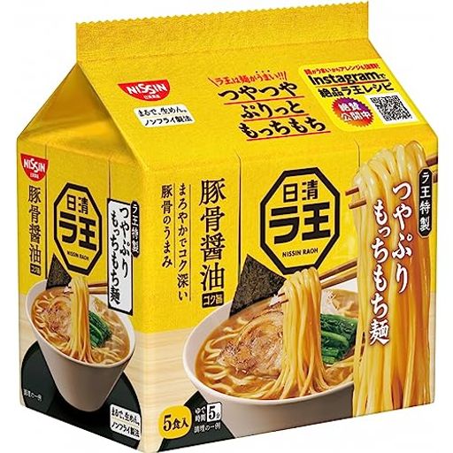 日清食品 日清ラ王 豚骨醤油 5食パック インスタント袋麺 (100G×5食)×6個