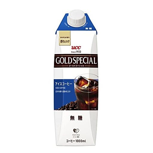 UCC ゴールドスペシャル アイスコーヒー 無糖 紙パック コーヒー 1000ML×12本