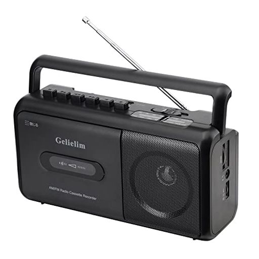 gelielim ラジカセ カセットテープ プレーヤー am/fm/ワイドfm対応 コンセント付き/電池駆動可能 マイク付き ポータブルラジオ