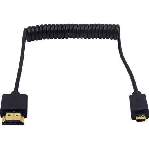 DUTTEK マイクロ HDMI TO HDMIケーブル、 HDMI TO MICRO HDMIケーブル、 極薄 MICRO HDMI オスTO HDMIオス コイルケーブル(1.2M)