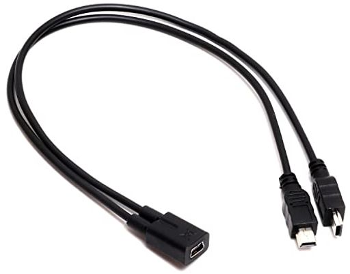 オーディオファン USBケーブル MINIUSB 2股 分配ケーブル MINIUSB メス - MINIUSB オス ×2 データ通信不可 充電 給電ケーブル 専用 約30