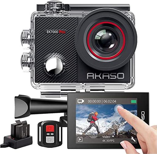 AKASO アクションカメラ 4K-EK7000 PRO 2000万画素 タッチパネル式 外部マイク対応 手ブレ補正 WIFI搭載 広角レンズ 40M防水 水中カメラ