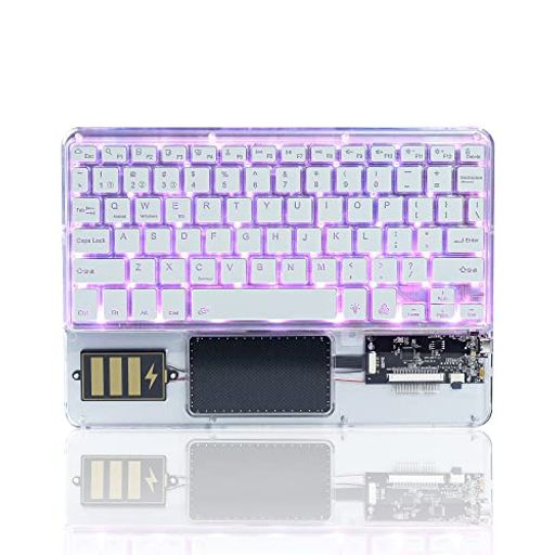 YIFENG BLUETOOTH キーボード IPAD 対応 タブッレト スマホ用 透明デザイン マルチペアリング ３台同時接続 光るキーボード タッチパッド