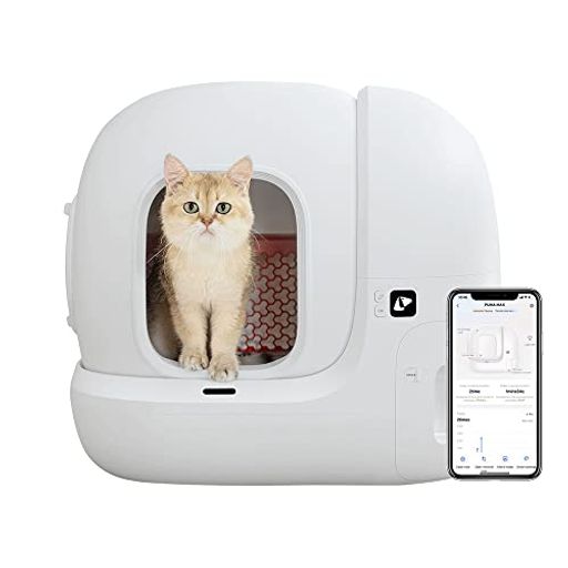PETKIT 猫 トイレ スマホ管理 センサー付き 飛散防止 自動 定期清掃 掃除簡単 お留守番 専用APP IOS/ANDROID対応 日本語説明書付き MAX