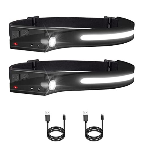 ヘッドライト 高輝度 led ヘッドランプ 充電式 usb 小型 軽量 デュアル光源 5種点灯モード 手振りセンサー機能付き ipx4防水 防塵 1200ma