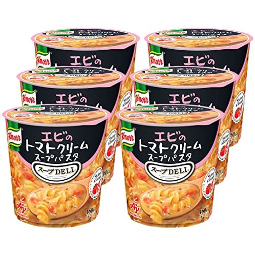 味の素 クノール スープ DELI エビのトマトクリームスープパスタ 41.2G×6個 (カップスープ スープ パスタ 食品 まとめ買い)