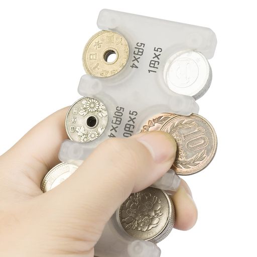 HOMEKIREI 携帯コインホルダー コイン収納 硬貨をすばやく分類ケース レジで慌てない小銭財布 片手で取り出せ 2775円収納でき 振っても落