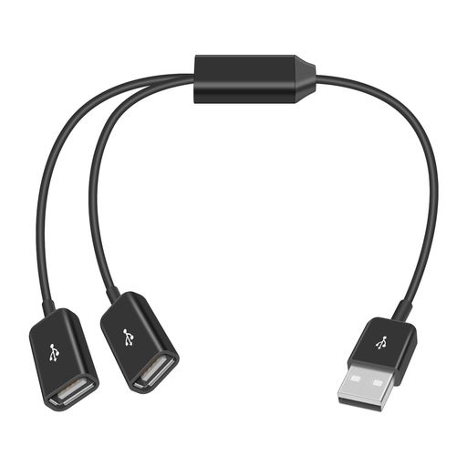 DUTTEK USB2.0 スプリッター Y字型延長ケーブル、2 IN 1 USB2.0 TYPE A 1 オスからデュアルメスの Y スプリッターエクステンションケーブ