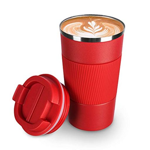 COLOCUP コーヒーカップ ステンレスマグ 保温保冷 直飲み 携帯マグカップ タンブラー 二重構造 真空断熱 510ML(レッド, 510ML)