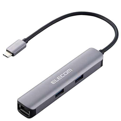 エレコム ドッキングステーション USBハブ TYPE-C接続 HDMI×1 USB3.1 GEN1×3 HDMI×1 LANポート×1 シルバー DST-C17SV