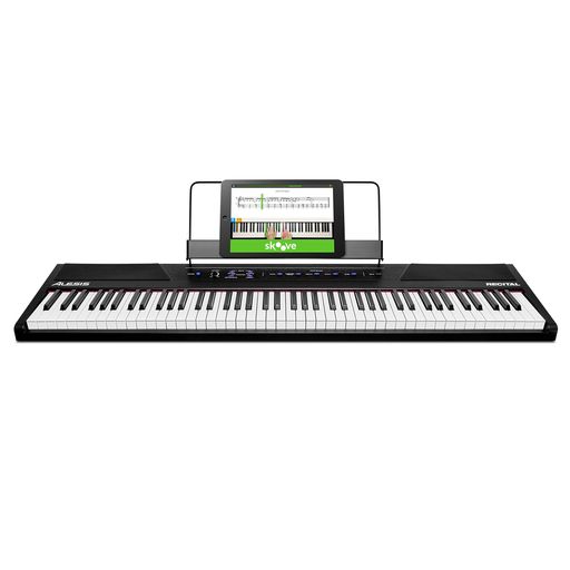 ALESIS 電子ピアノ 88鍵盤 初心者向け電子ピアノ スピーカー搭載 譜面台付き フルサイズ・セミウェイト鍵盤 自宅からオンラインレッスン