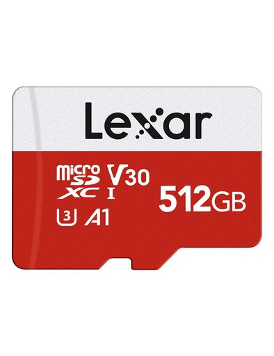 LEXAR マイクロSDカード 512GB MICROSDカード UHS-I 読取り最大100MB/秒 U3 CLASS10 A1 V30 4K ULTRA HD動画撮影 MICROSDXC「SDアダプタ