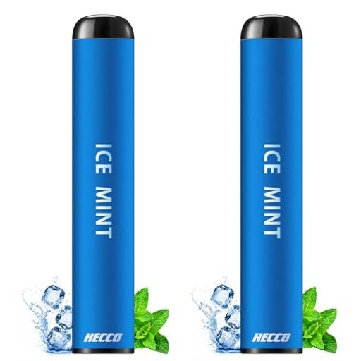HECCO 使い捨て 電子タバコ メンソール+アイスミント ポケットシーシャ 持ち運び 0.7CM超薄型 900回吸引可能 シーシャ フレーバー 水蒸気