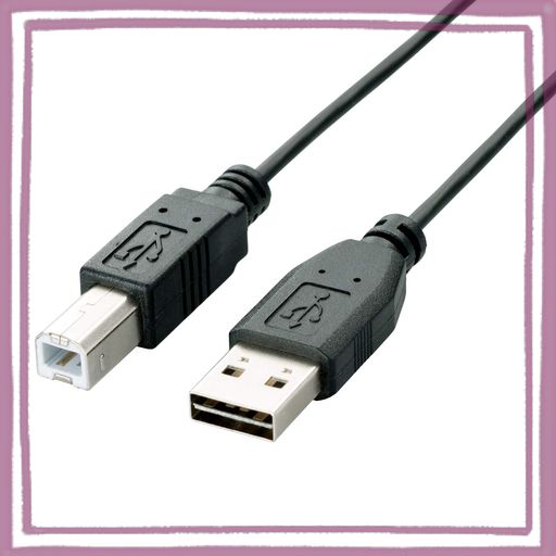 エレコム USBケーブル USB2.0 リバーシブルコネクタ A-Bタイプ 3M ブラック U2C-DB30BK