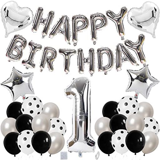 LAUSATEK 1歳 誕生日 バルーン 風船 飾り付け セット ファーストバースデー 数字1 大きい HAPPY BIRTHDAY ハッピーバースデー ガーランド