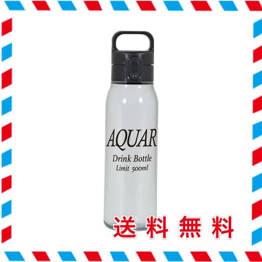 パール金属 水筒 ボトル ウォーターボトル 500ML 0.5L 直飲み ワンタッチ 軽量 プラスチック製 日本製 ブラック アクアール HB-6712