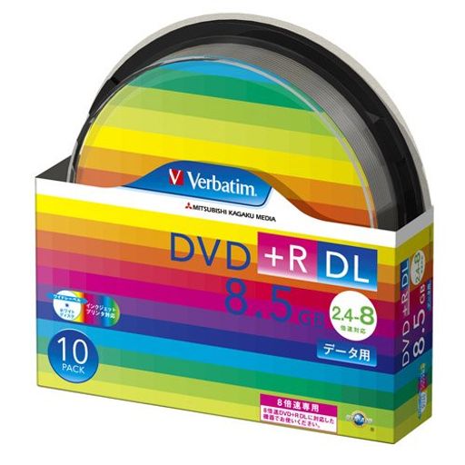 三菱ケミカルメディア VERBATIM 1回記録用 DVD+R DL DTR85HP10SV1 (片面2層/2.4-8倍速/10枚)