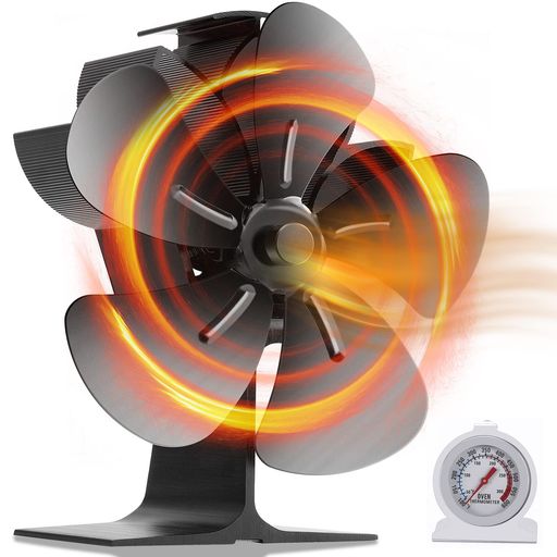 ストーブファン 火力ファン 5つブレード アルミ製暖炉ファン エコファン 空気循環 電源不要 省エネ 暖炉用品 ストーブ ストーブ 熱供給用