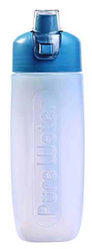 クリタック(kurita) 浄水器 ブルー 幅6.5×奥行7.5×高さ2.1cm 携帯用浄水ボトル ピュアウォーター 030685