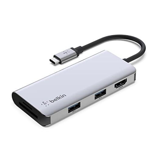 BELKIN USB-Cハブ 5-IN-1 YOUTUBE編集に 4K@30HZ HDMI出力 動画編集 クリエイター向け TYPE-Cアダプター USB-A3.0 X 2 SD/MICROSD対応 IP