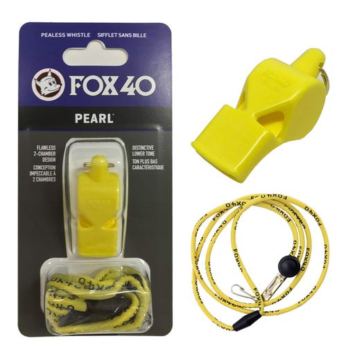 FOX40 ホイッスル PEARL 90DB (黄) ランヤード付属 ピーレス構造(コルク玉不使用) STRAZAR (STR-WHSP-Y)