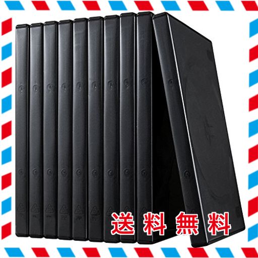 サンワダイレクト DVDケース 2枚収納 10枚セット DVD トールケース ブラック 200-FCD033BK