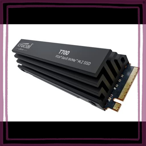 CRUCIAL(クルーシャル) T700 2TB 3D NAND NVME PCIE5.0 M.2 SSD ヒートシンクモデル 最大12,400MB/秒 CT2000T700SSD5JP 国内正規保証品