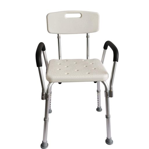 サンパーシー シャワーチェア 介護 椅子 手すり 肘掛付 高さ調節可能 37CM~50CM 耐荷重約136KG 背もたれ付き 工具不要 [並行輸入品]