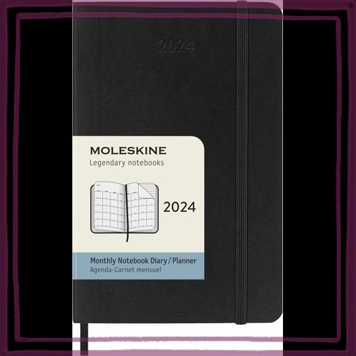 モレスキン(MOLESKINE) 手帳 2024 年 1月始まり 12カ月 マンスリー ダイアリーソフトカバー ポケットサイズ(横9CM×縦14CM) ブラック DSB