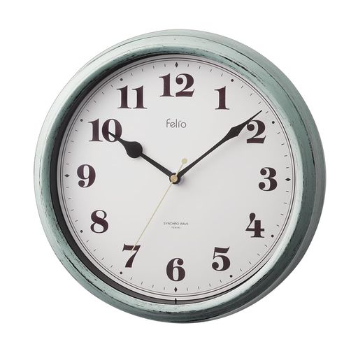 FELIO(フェリオ) 掛け時計 電波時計 アナログ パンナ 夜間秒針停止機能付き グリーン FEW183GR