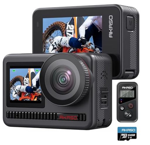 AKASO BRAVE8 アクションカメラ 4K60FPS 48MP スーパースムーズ手ぶれ補正 8Kタイムラプス ウェアラブルカメラ 16倍スローモーション IPX