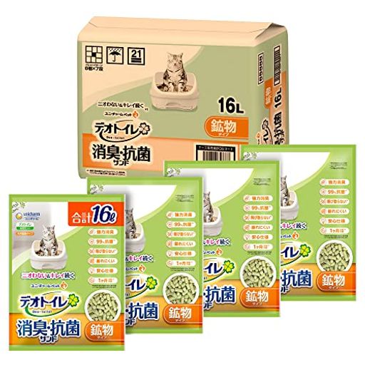 デオトイレ 消臭・抗菌 サンド 16L(4L×4袋)[猫砂] システムトイレ 猫用 【AMAZON.CO.JP限定】