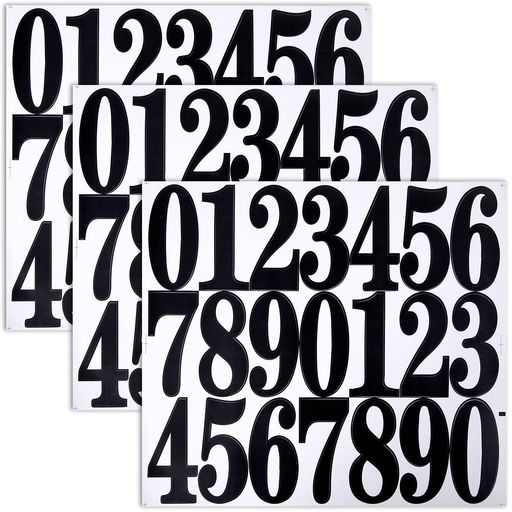 数字 シール 大きい アルファベット 防水 ステッカー 文字ステッカー 番号シール 数字ラベル ナバー (7.5CM数字3枚)