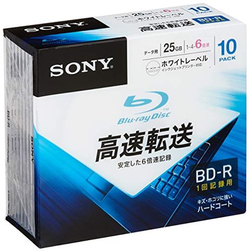 ソニー データ用ブルーレイディスク 10BNR1DCPS6(BD-R 1層:6倍速 10枚パック)