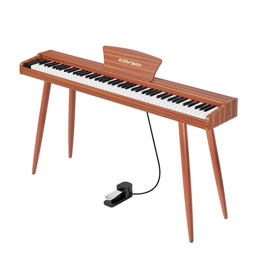 KIMFBAY 電子ピアノ 88鍵盤 木製 電子 ピアノ 88鍵 DIGITAL PIANO 初心者 子供 MIDI対応 ペダル付き スタンド アダプター付 日本語説明書