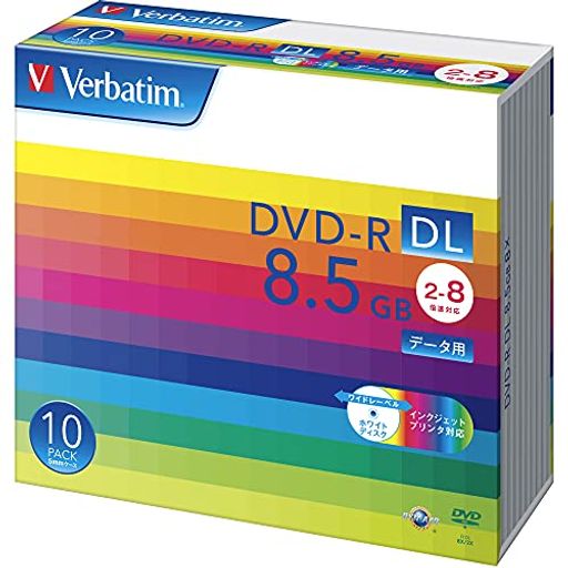 VERBATIM バーベイタム 1回記録用 DVD-R DL 8.5GB 10枚 ホワイトプリンタブル 片面2層 2-8倍速 DHR85HP10V1