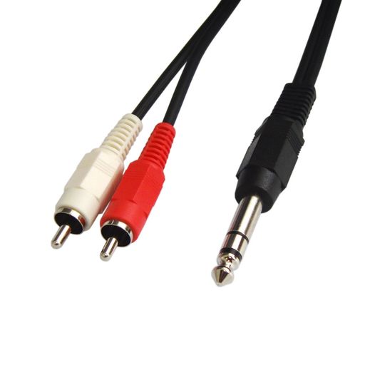 オーディオ変換ケーブル RCA/ピンプラグ×2(赤.白) - 6.3MM ステレオ標準プラグ 2M VM-RRS-2M
