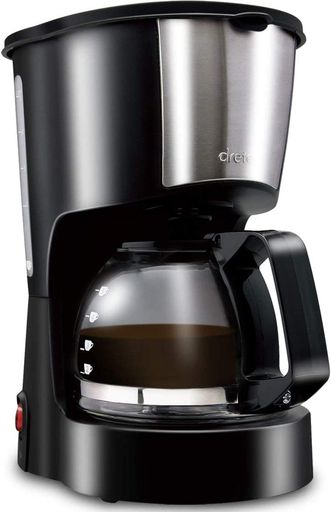 ドリテック(DRETEC) コーヒーメーカー 自動 保温機能付き ガラスポット付き リラカフェ ブラック 紙フィルター不要 コンパクト CM-100ABK