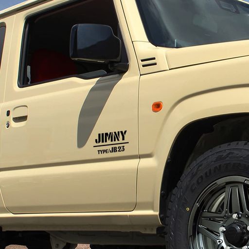 [KAIMIRU STORE] スズキ JIMNY JB23 ジムニー シエラ 4WD バン 汎用 車 ステッカー デカール シール アウトドア ステンシル (K-342 黒)