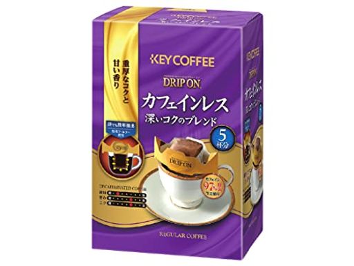 キーコーヒー ドリップオン カフェインレスコーヒー 7.5G×5P×5箱