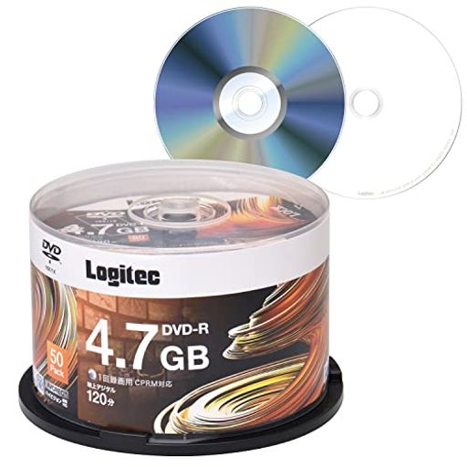 ロジテック DVD-R CPRM対応 1回記録用 録画用 4.7GB 120分 16倍速 記録メディア スピンドルケース 50枚入り LM-DR47VWS50W