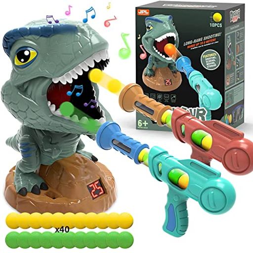 おもちゃ 恐竜 男の子 プレゼント 人気 シューティングゲーム ポッパーガン 誕生日 プレゼント クリスマス 移動射的セット 恐竜 効果音 4