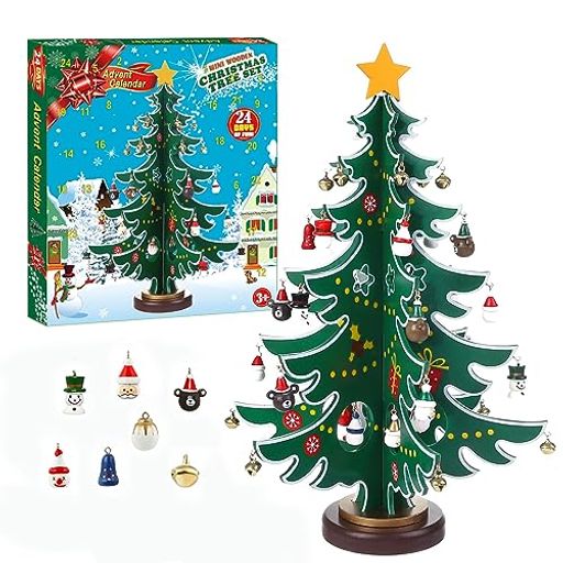 アドベントカレンダー クリスマスツリー 卓上 木製 クリスマス オーナメント 飾り 置物 飾り付け デコレーション 装飾 クリスマスプレゼ