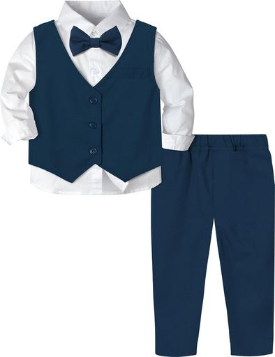 [BECOS] 男の子 フォーマル 子供服 スーツ 結婚式 卒業式 (紺色, 80)