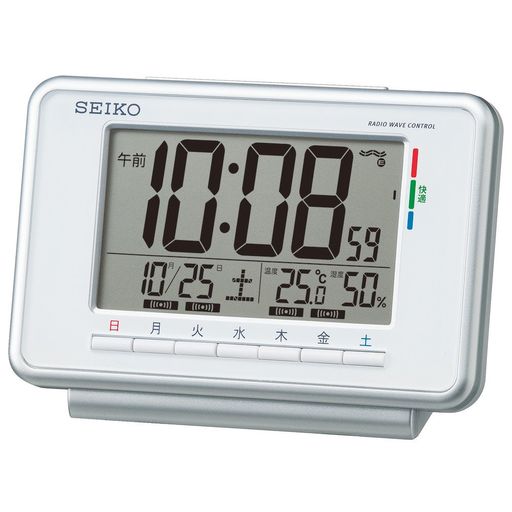 セイコークロック(SEIKO CLOCK) セイコー クロック 目覚まし時計 電波 デジタル ウィークリー アラーム カレンダー 快適度 温度 湿度 表