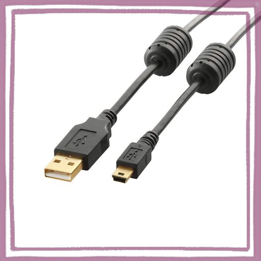 エレコム USBケーブル 【MINIB】 USB2.0 (USB A オス TO MINIB オス) フェライトコア付 1M ブラック U2C-MF10BK
