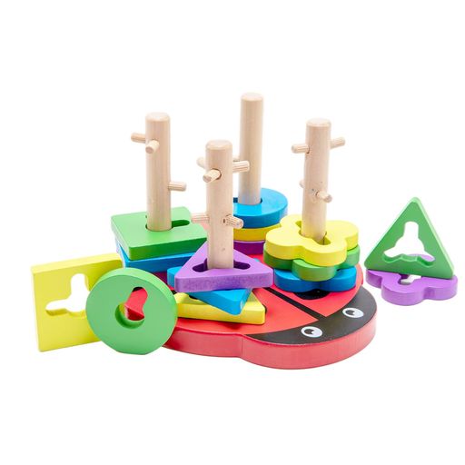 LET'S MAKE 知育玩具 モンテッソーリ パズル 型はめ はめこみ 形合わせ カラフル ビートル 脳活性化 幾何認知 認知症予防 幼児 ブロック