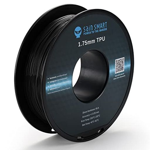 SAINSMART 3Dプリンター TPUフィラメント 黒 95A 1.75MM径 寸法精度+/-0.05MM 柔軟性も耐久性も優れる新型素材 弾性樹脂 0.8KG