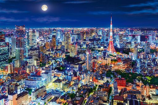 エポック社 1000ピース ジグソーパズル 日本風景 心にのこる輝きの風景 煌めく東京の夜 (50×75CM) 12-514S のり付き ヘラ付き 点数券付